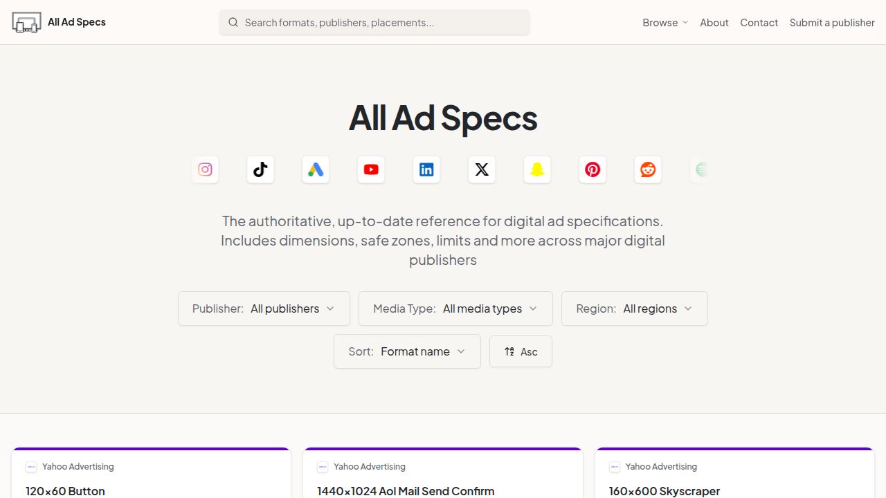 All Ad Specs screenshot 1