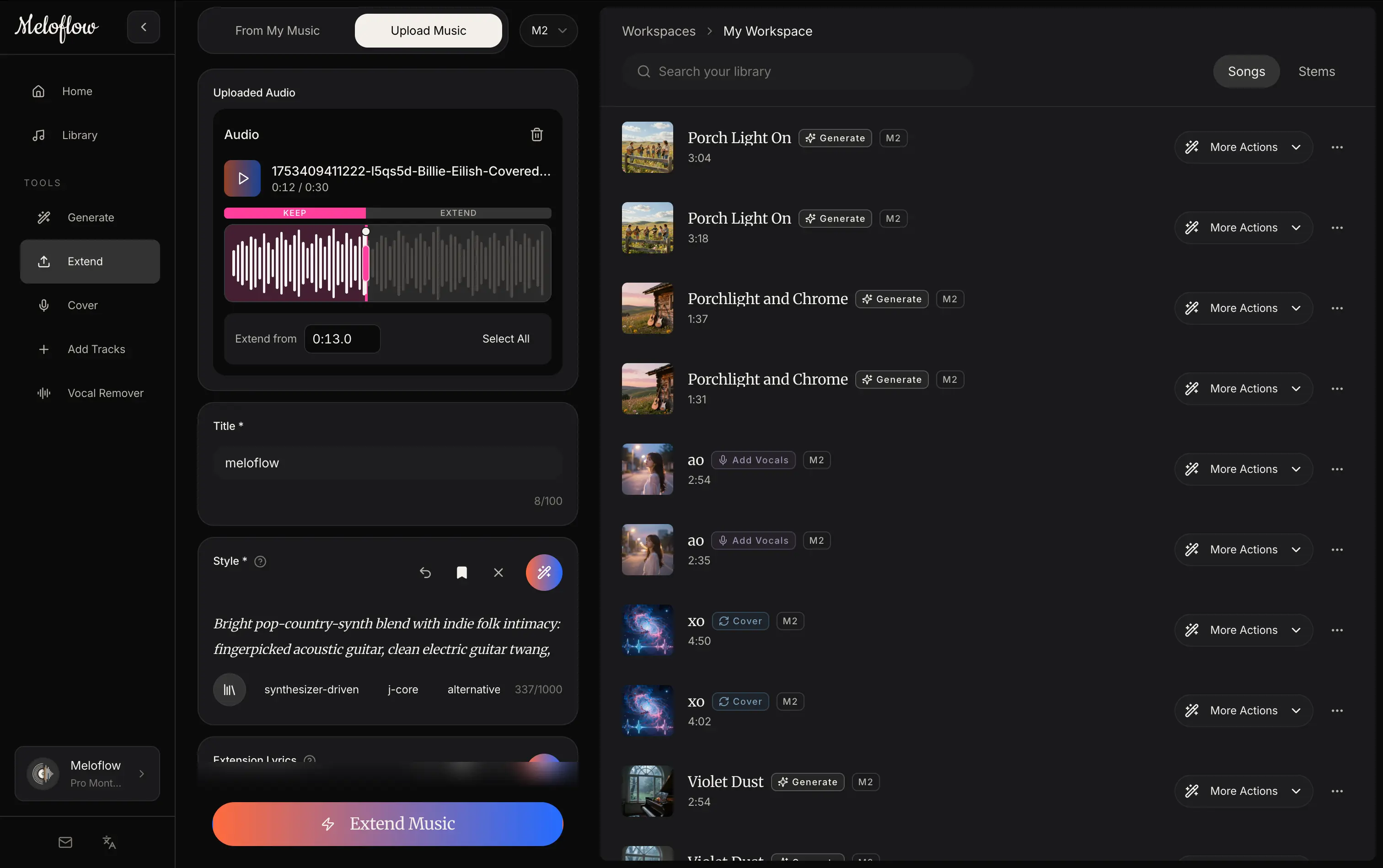 Meloflow screenshot 1