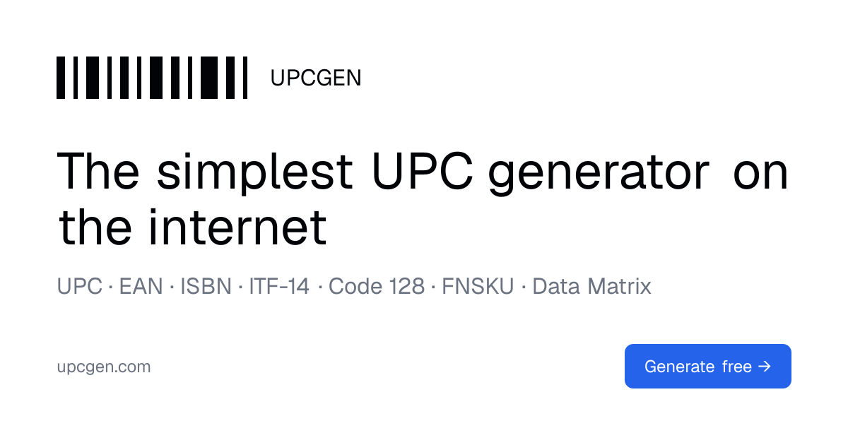 UPCgen screenshot 1