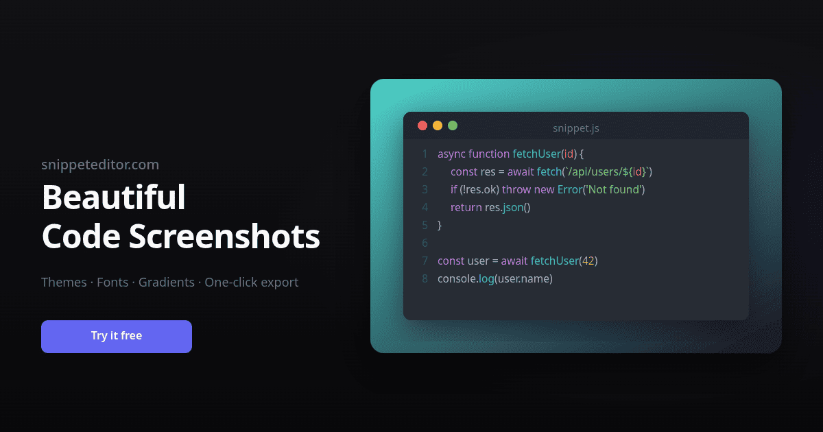 Snippet Editor screenshot 1