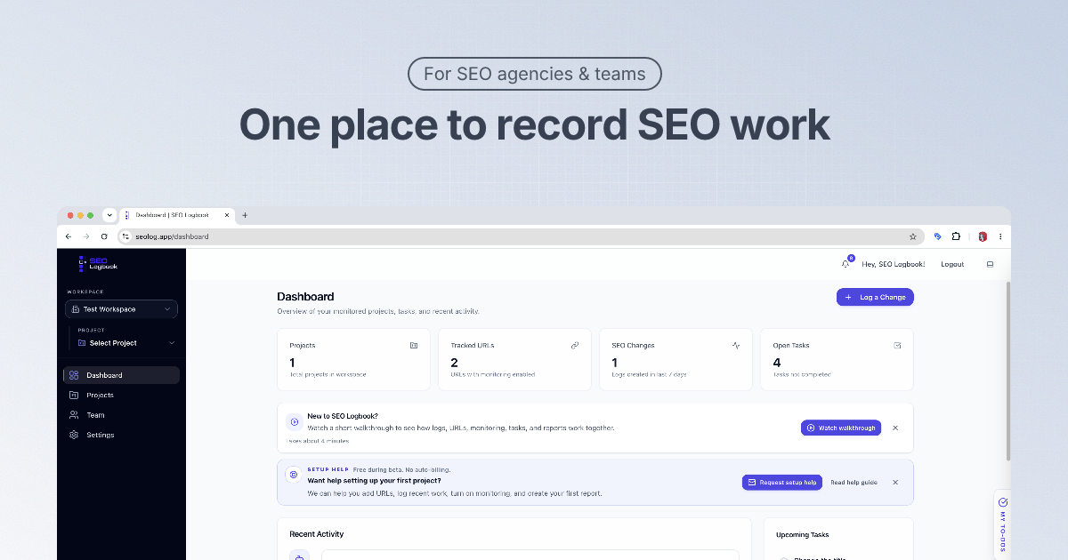 SEO Logbook screenshot 1