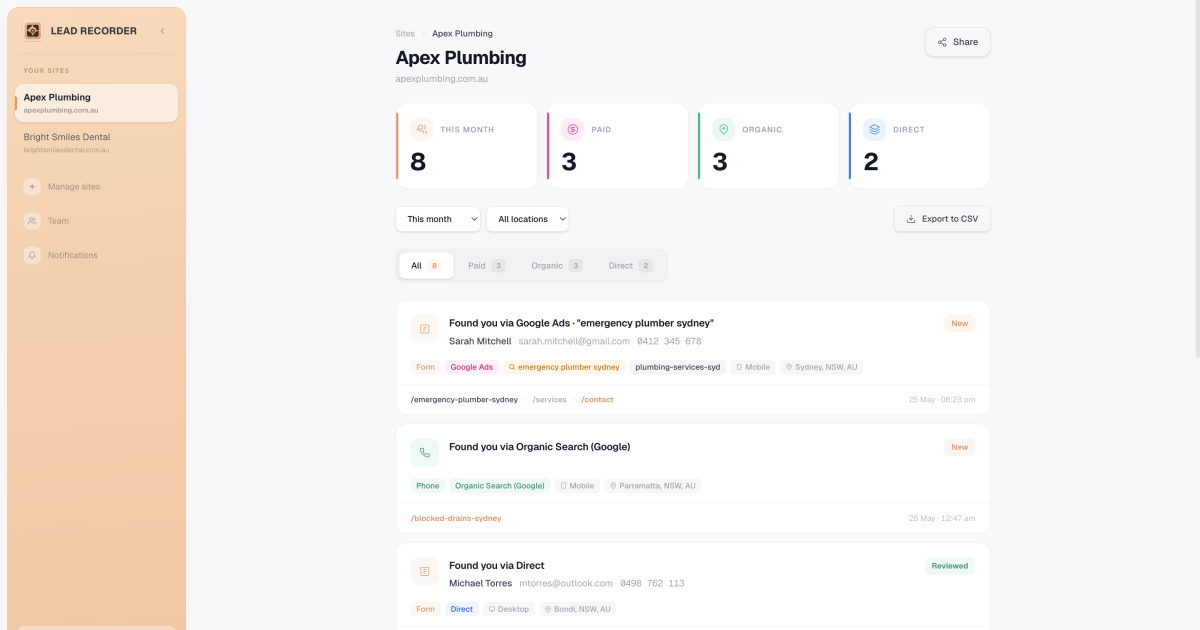 Lead Recorder screenshot 1