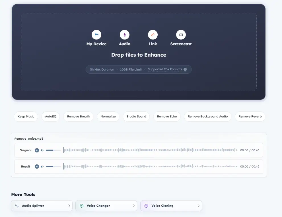AI Voice Enhancer Online screenshot 3