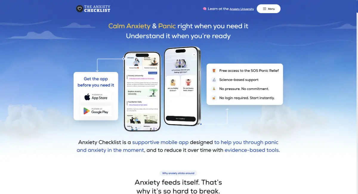 Anxiety Checklist screenshot 1