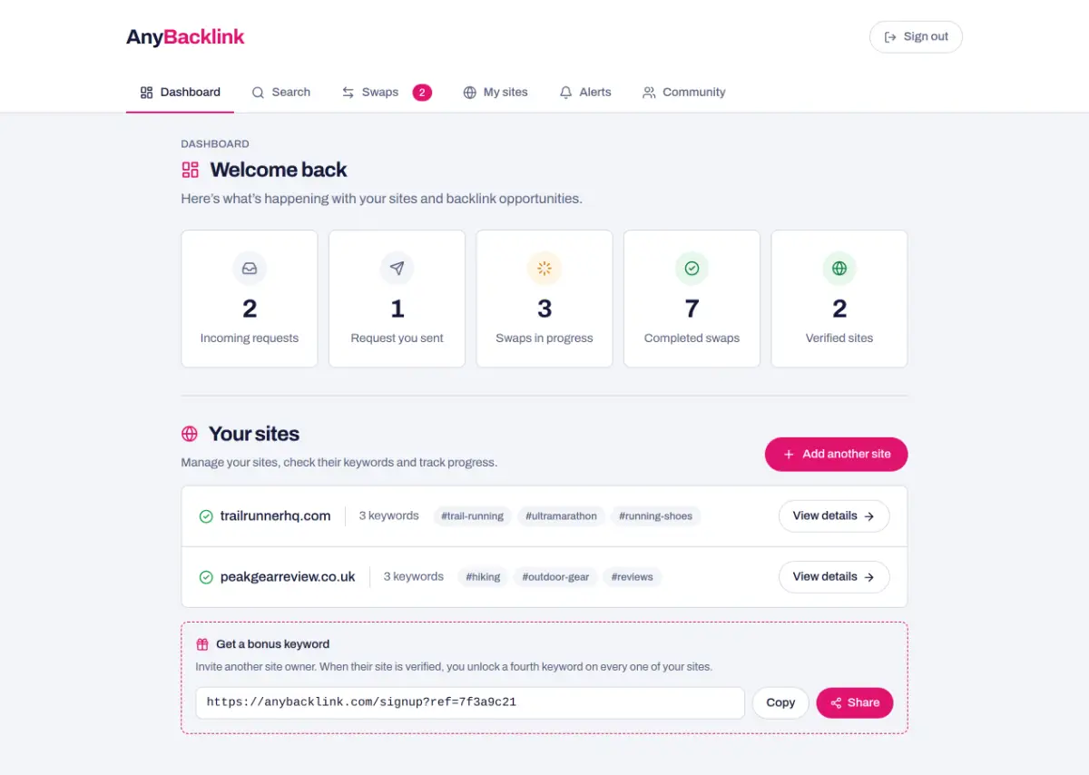 AnyBacklink screenshot 1