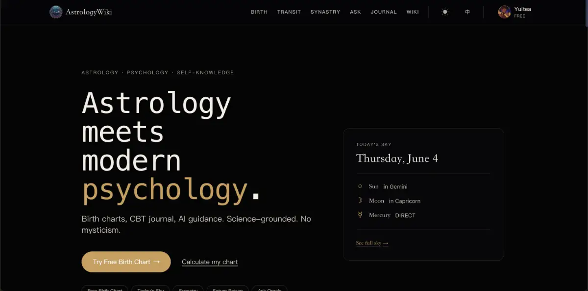 AstrologyWiki screenshot 1
