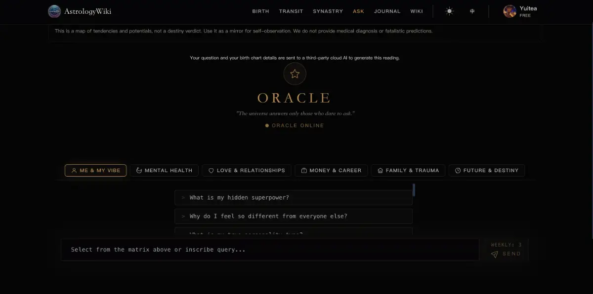 AstrologyWiki screenshot 2