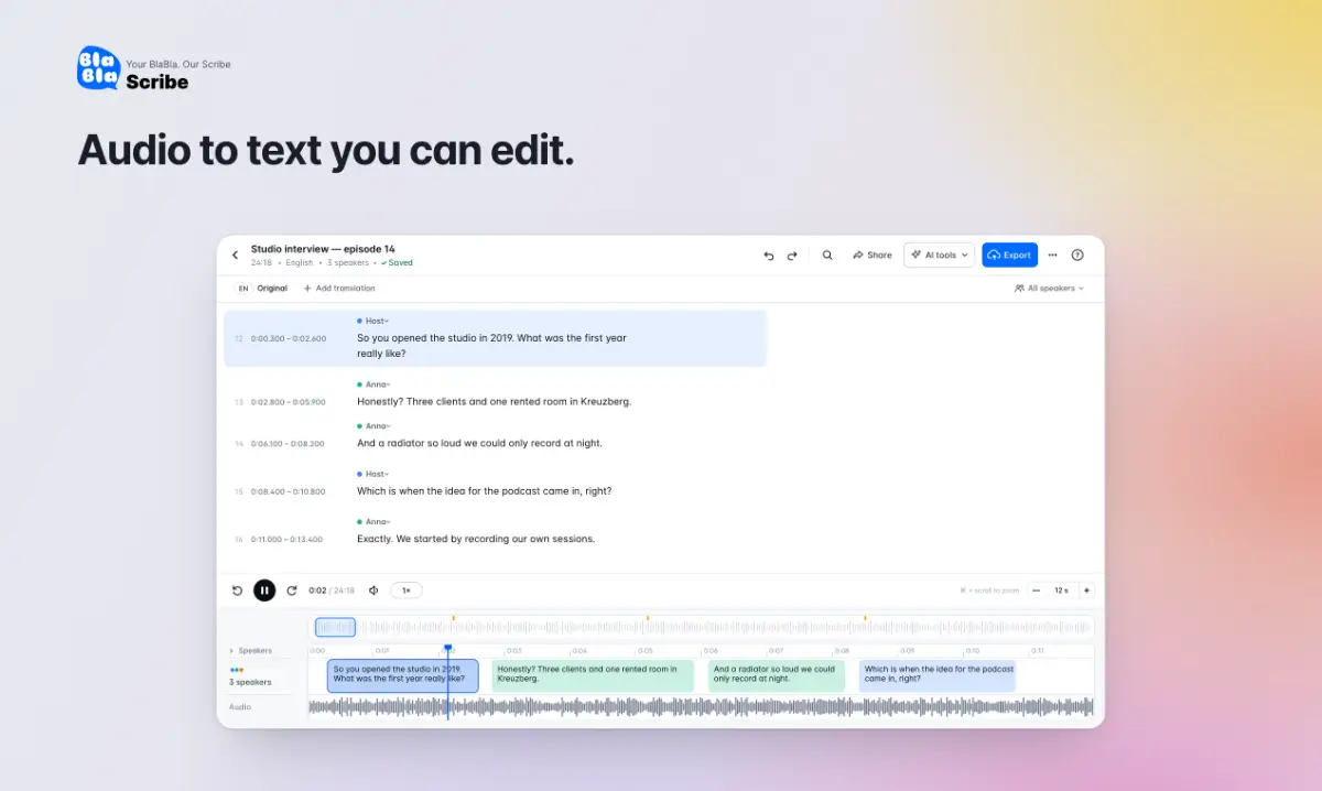 BlaBlaScribe screenshot 1