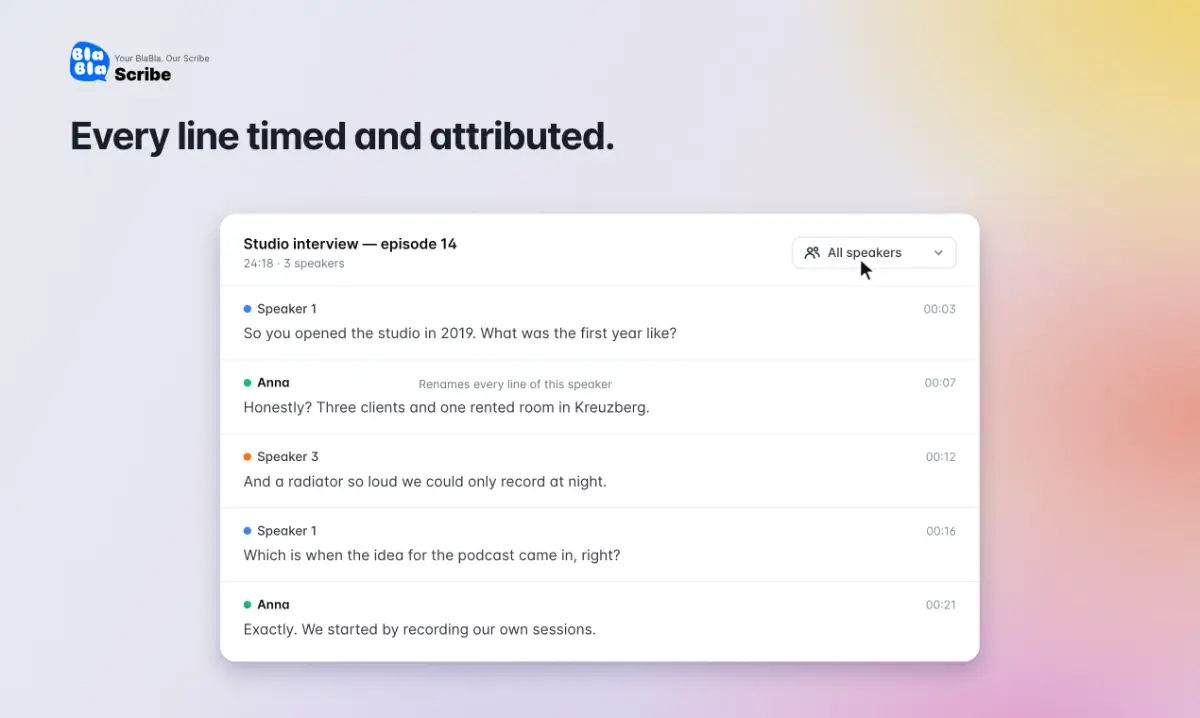 BlaBlaScribe screenshot 2