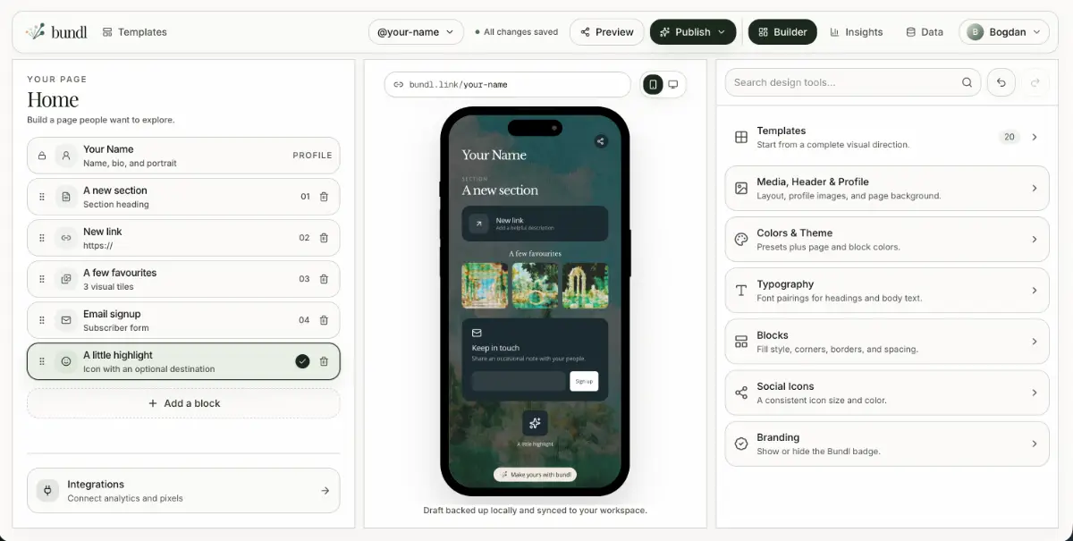 bundl.link screenshot 2