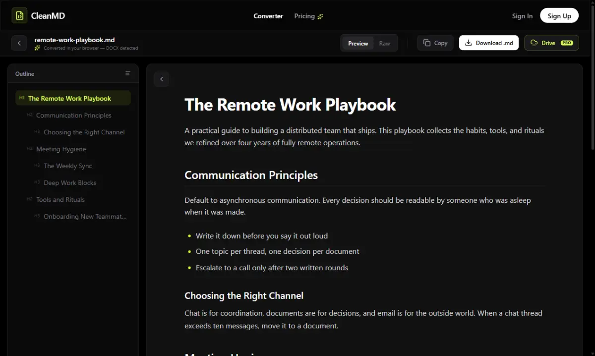 CleanMD screenshot 2