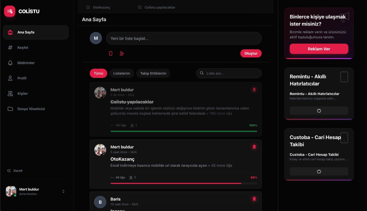 Colistu Shared List Task screenshot 1