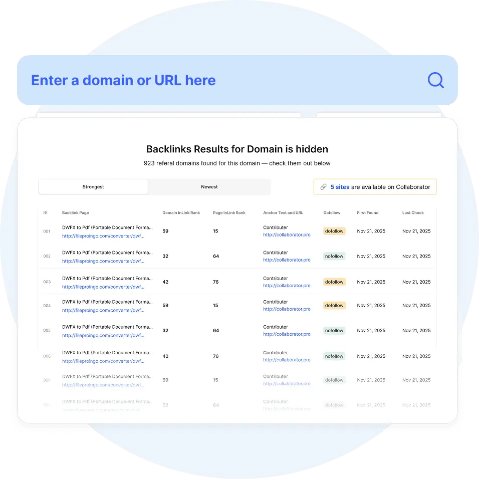 Collaborator Backlink Checker screenshot 2