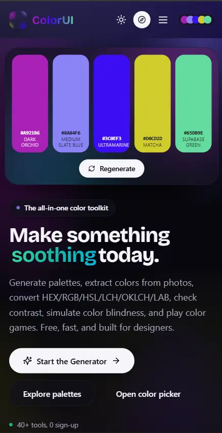 ColorUI screenshot 1