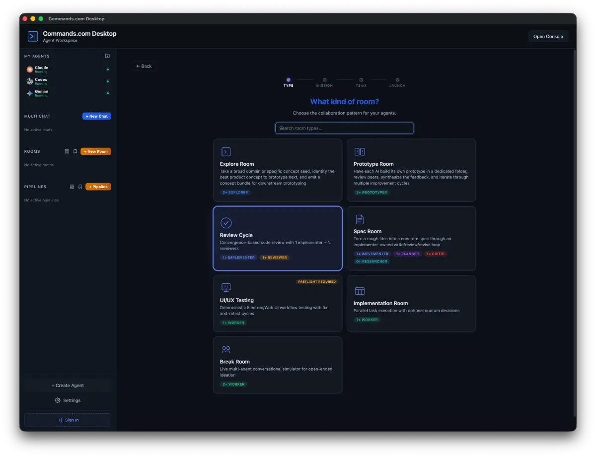 Commands: Agent Workspace screenshot 2