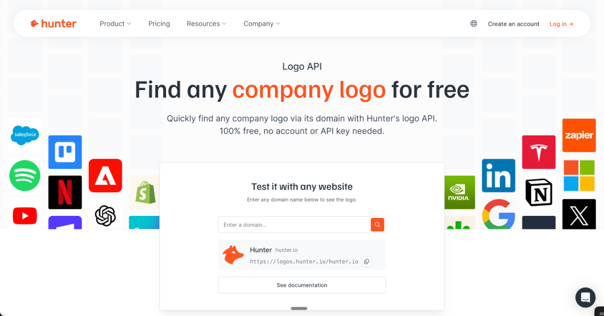 Company logo API by Hunter image number 11