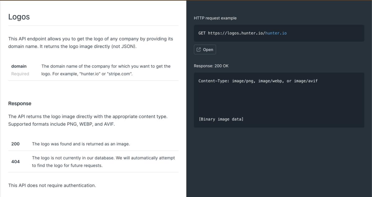 Company logo API by Hunter image number 21