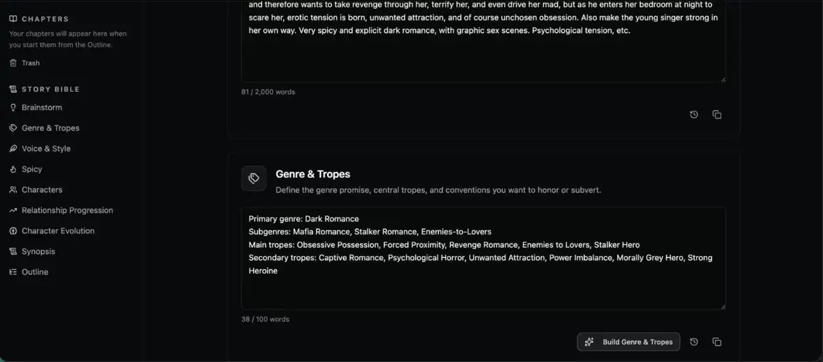 DarkRomanceWrite screenshot 2