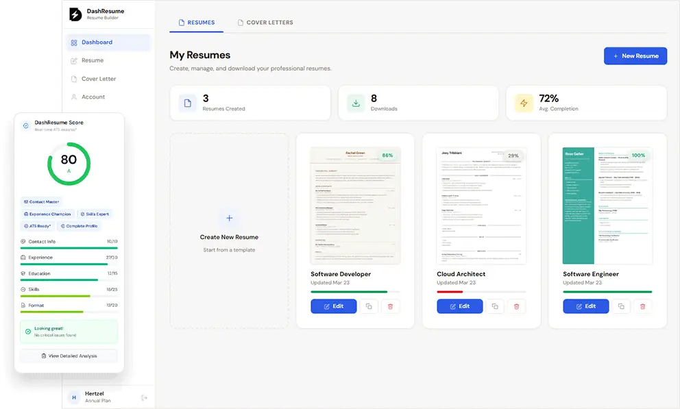 DashResume screenshot 2