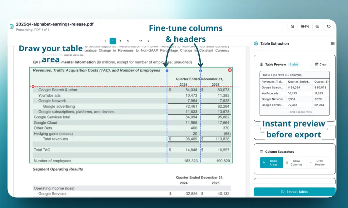 Data Extractio screenshot 2