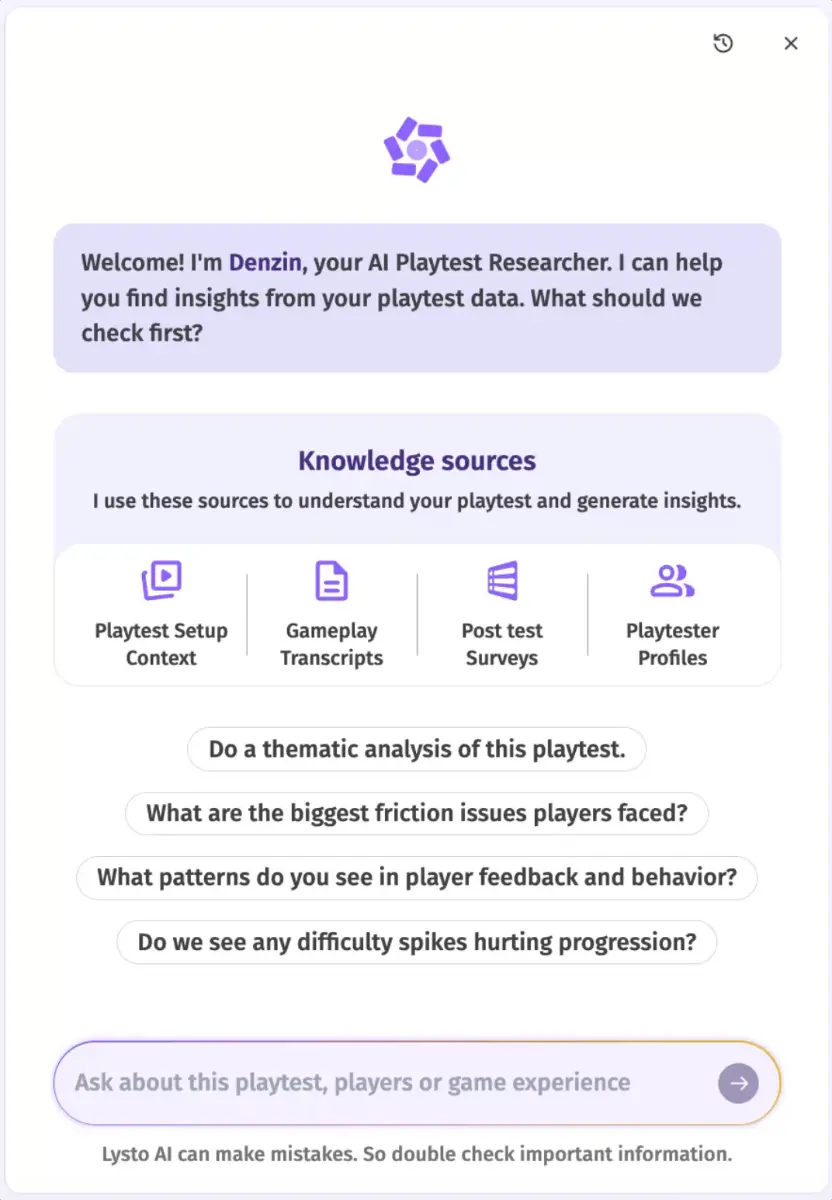 DENZIN: AI Playtest Researcher screenshot 2