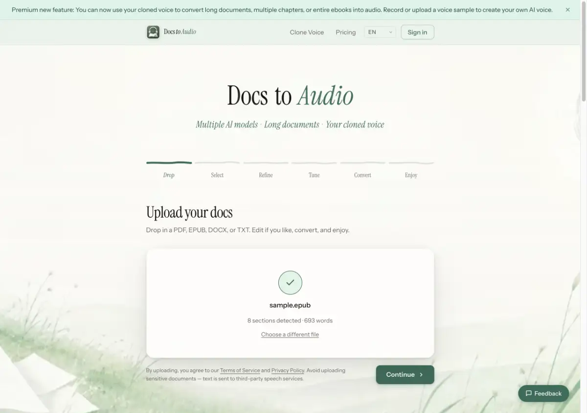 DocstoAudio screenshot 2