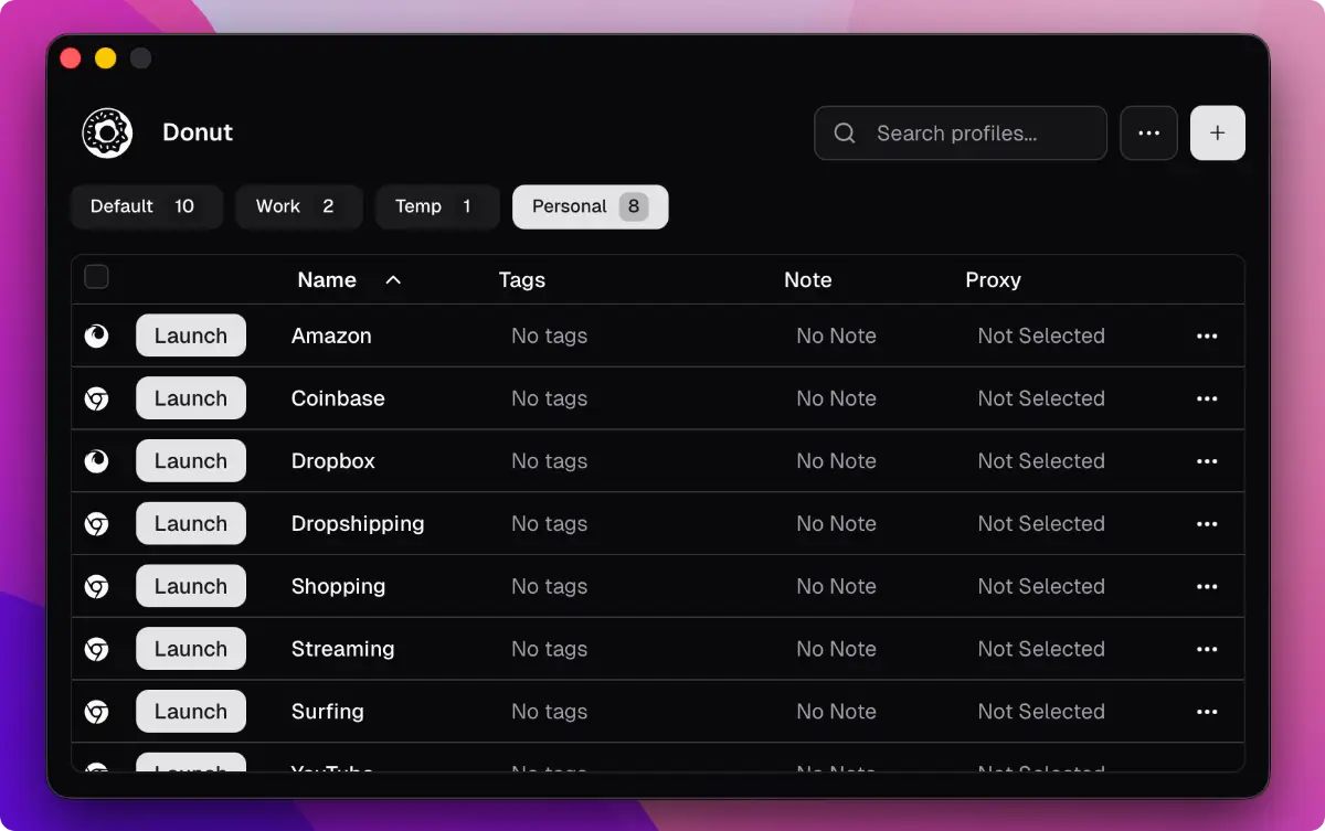 Donut Browser screenshot 2