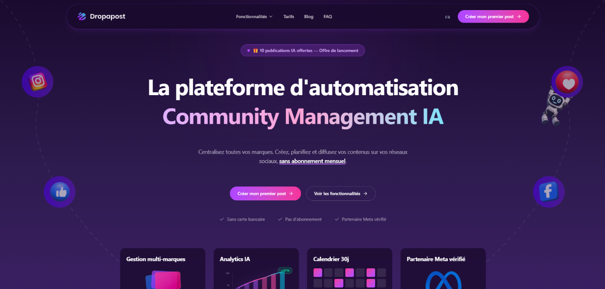 Dropapost - AI Social Media Manager image number 01