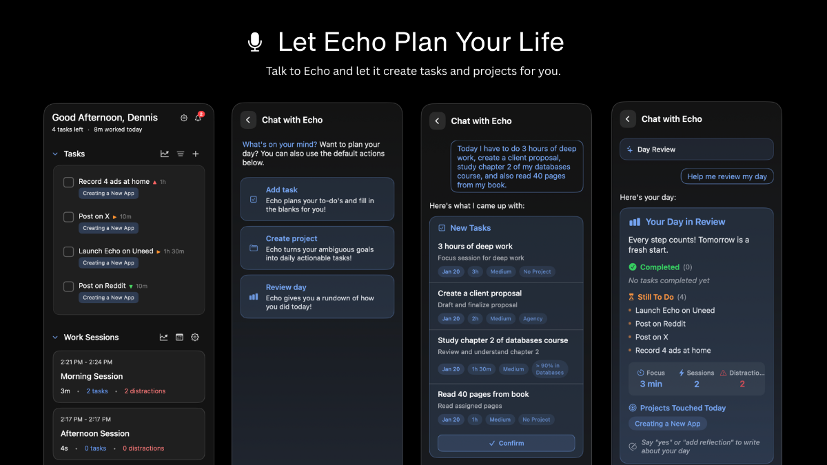 Echo Productivity screenshot 2