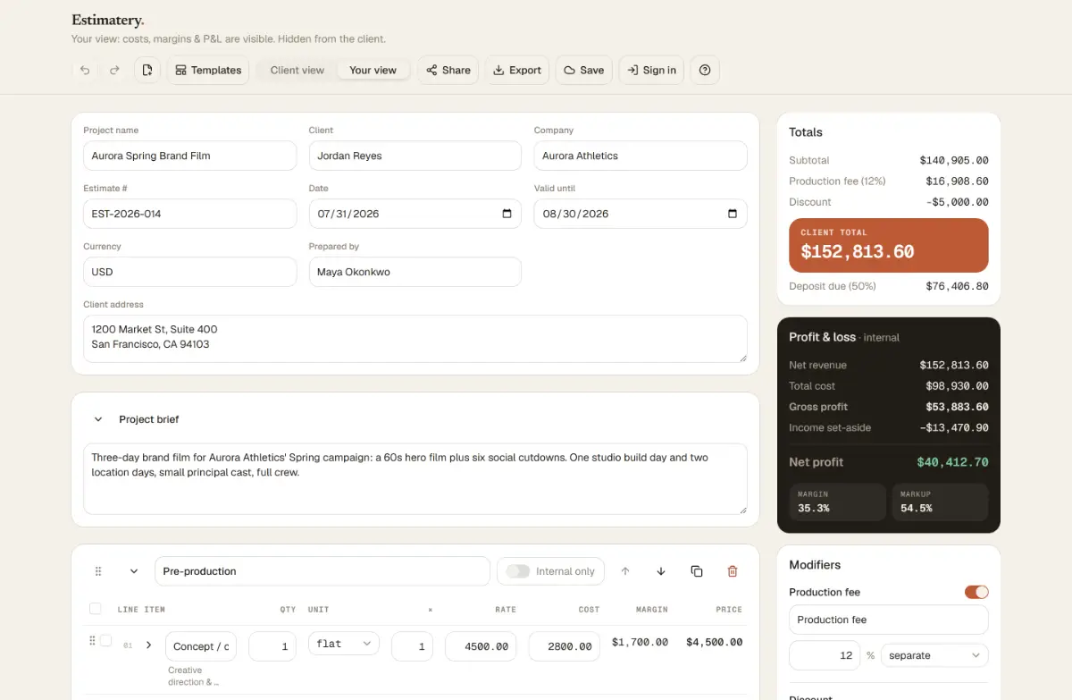 Estimatery screenshot 2
