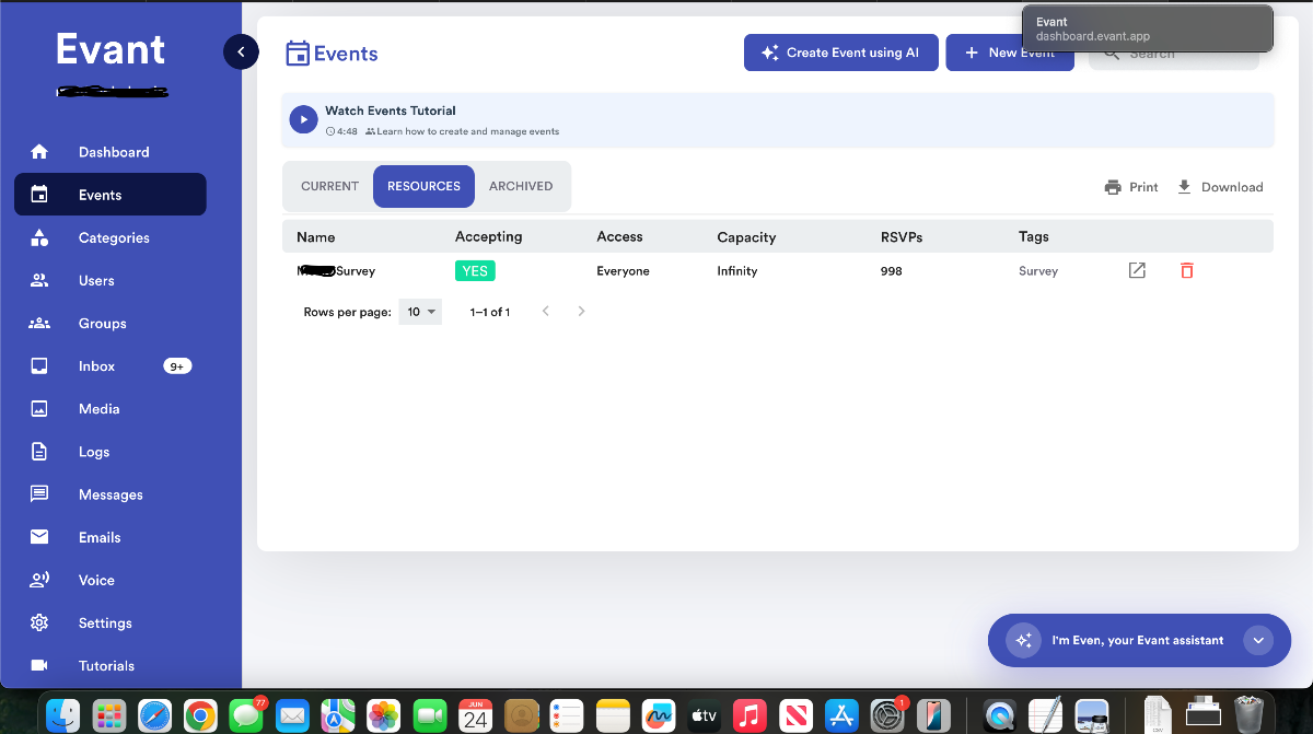 Evant.app screenshot 2