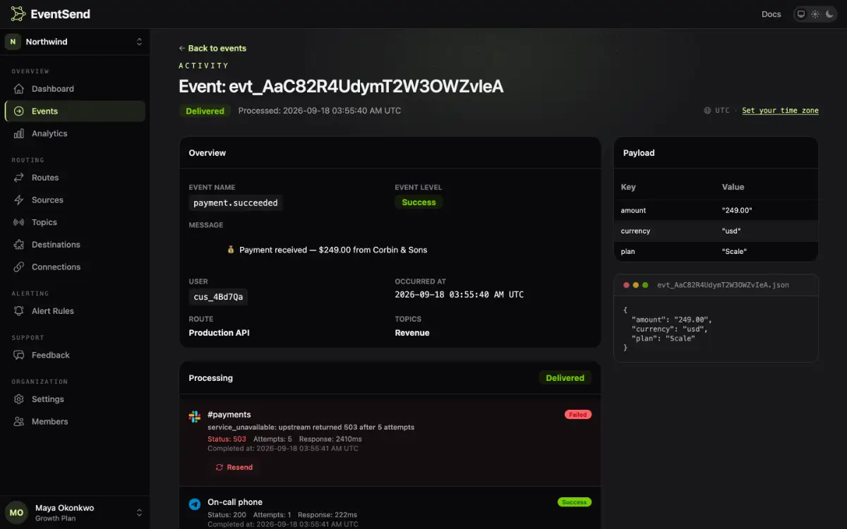 EventSend screenshot 2