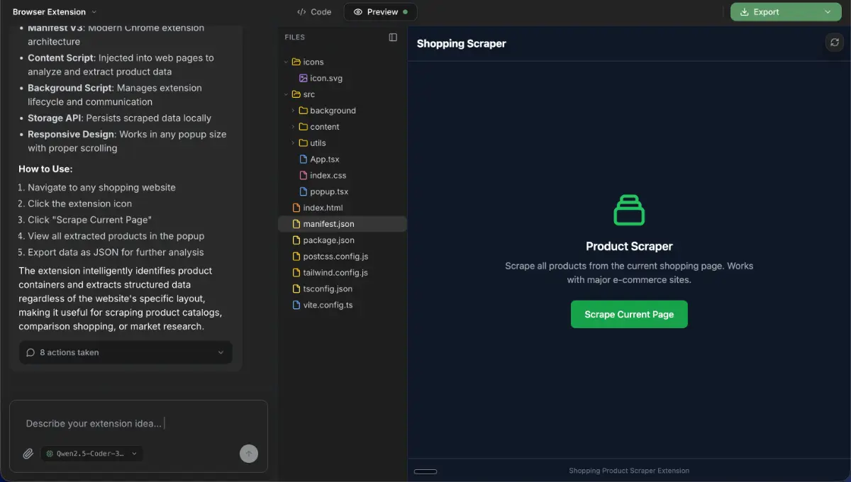 extendr screenshot 2