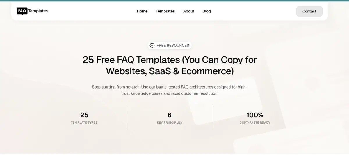 FAQ Templates screenshot 1