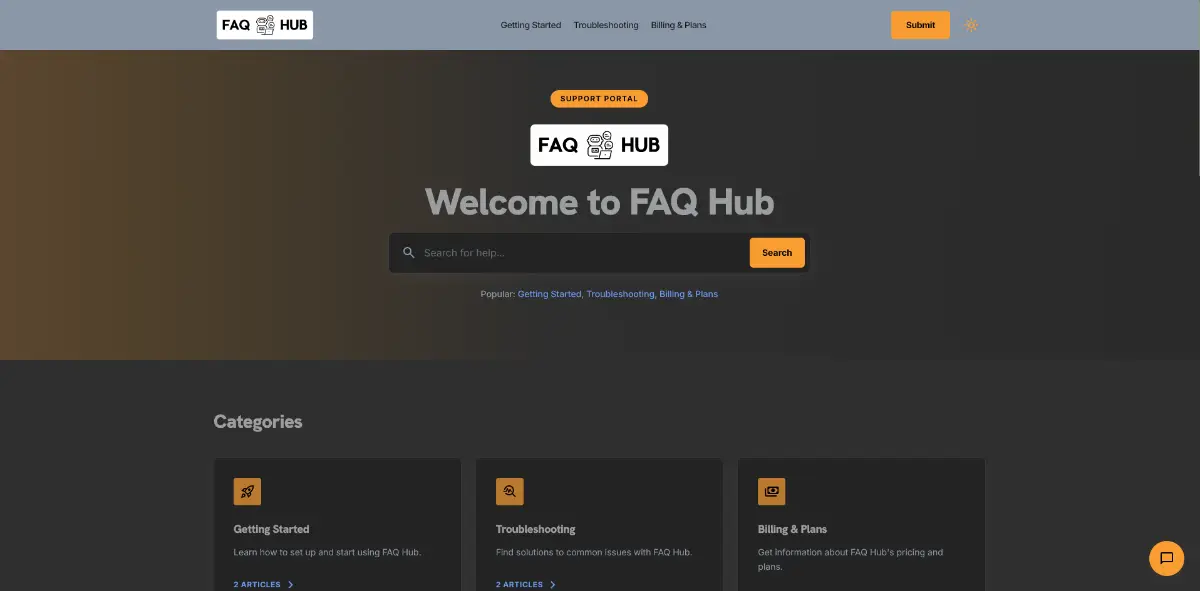 FAQ Hub screenshot 2