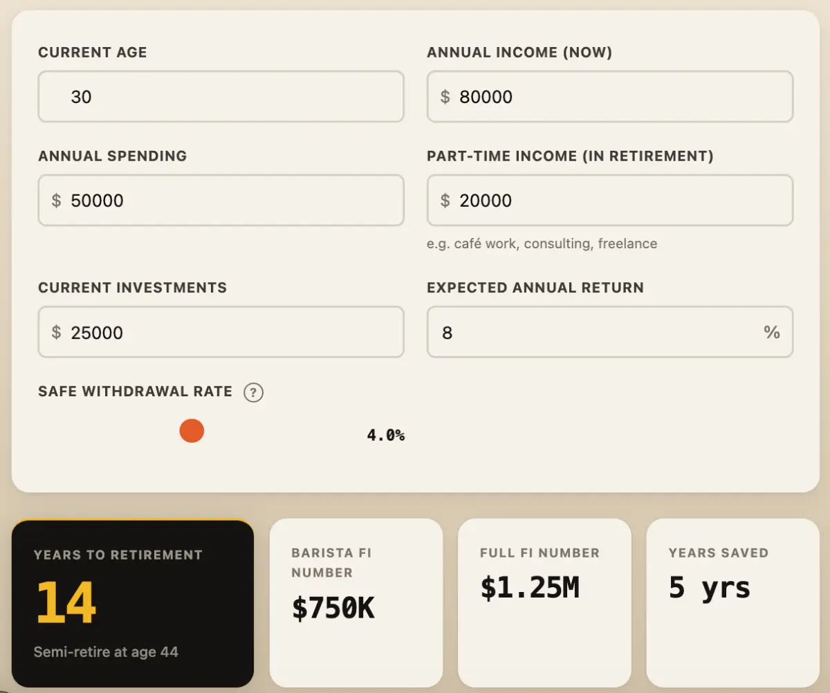 FIRECalculatorHQ screenshot 2