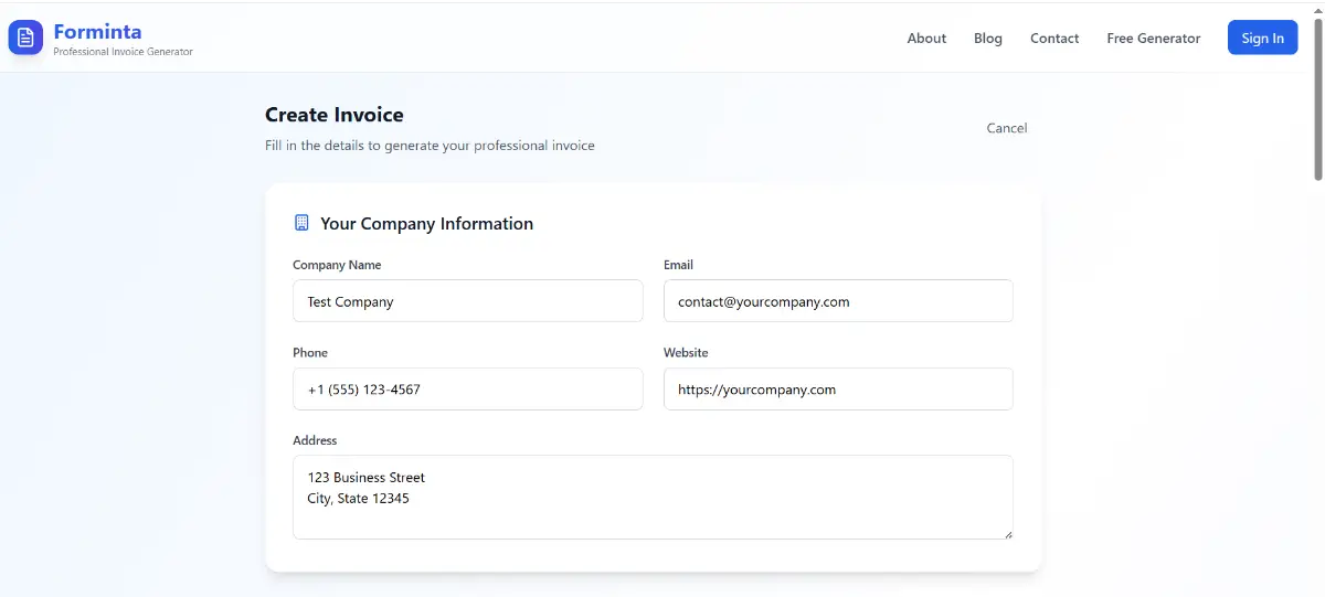 Forminta screenshot 2