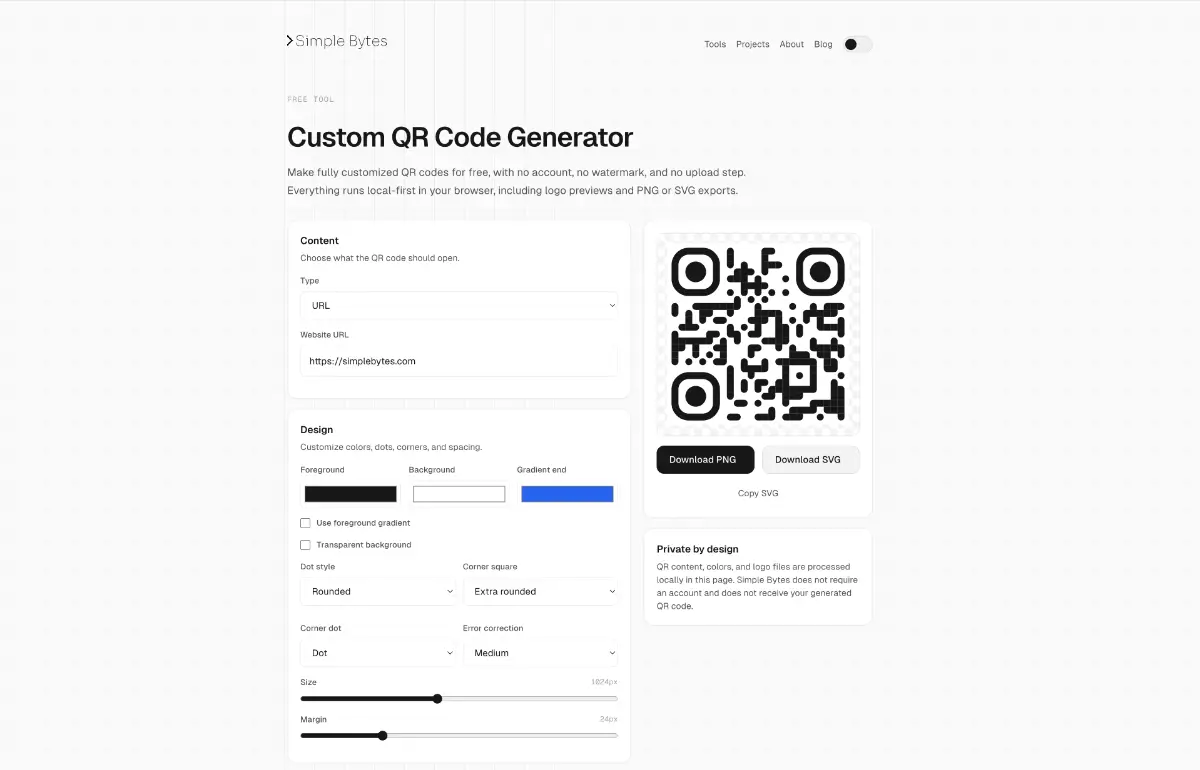 Free and Local QR Code Generator screenshot 1