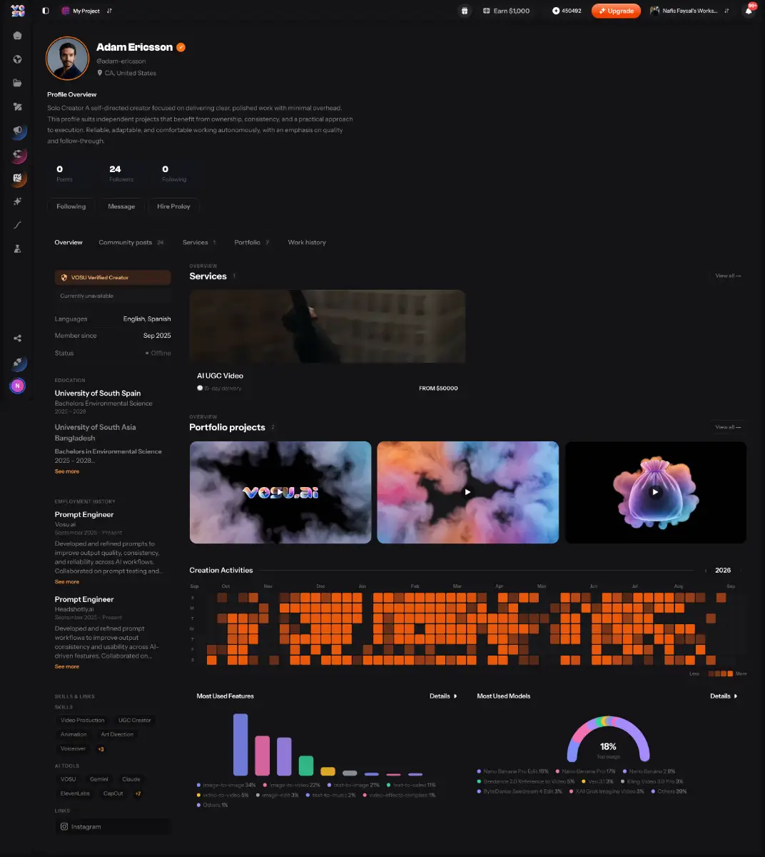 Generative Media Talent Marketplace screenshot 1