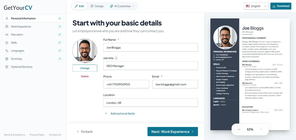 GetYourCV screenshot 3