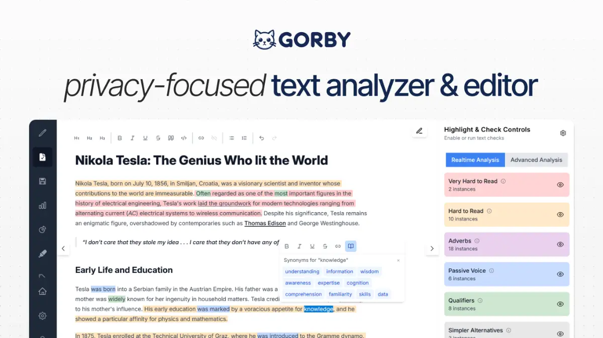 Gorby - Text Analyzer screenshot 1