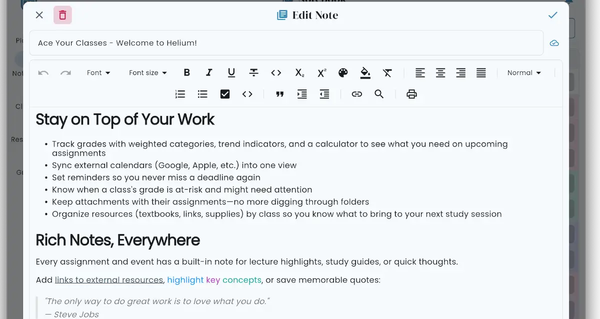 Helium - Student Planner screenshot 3