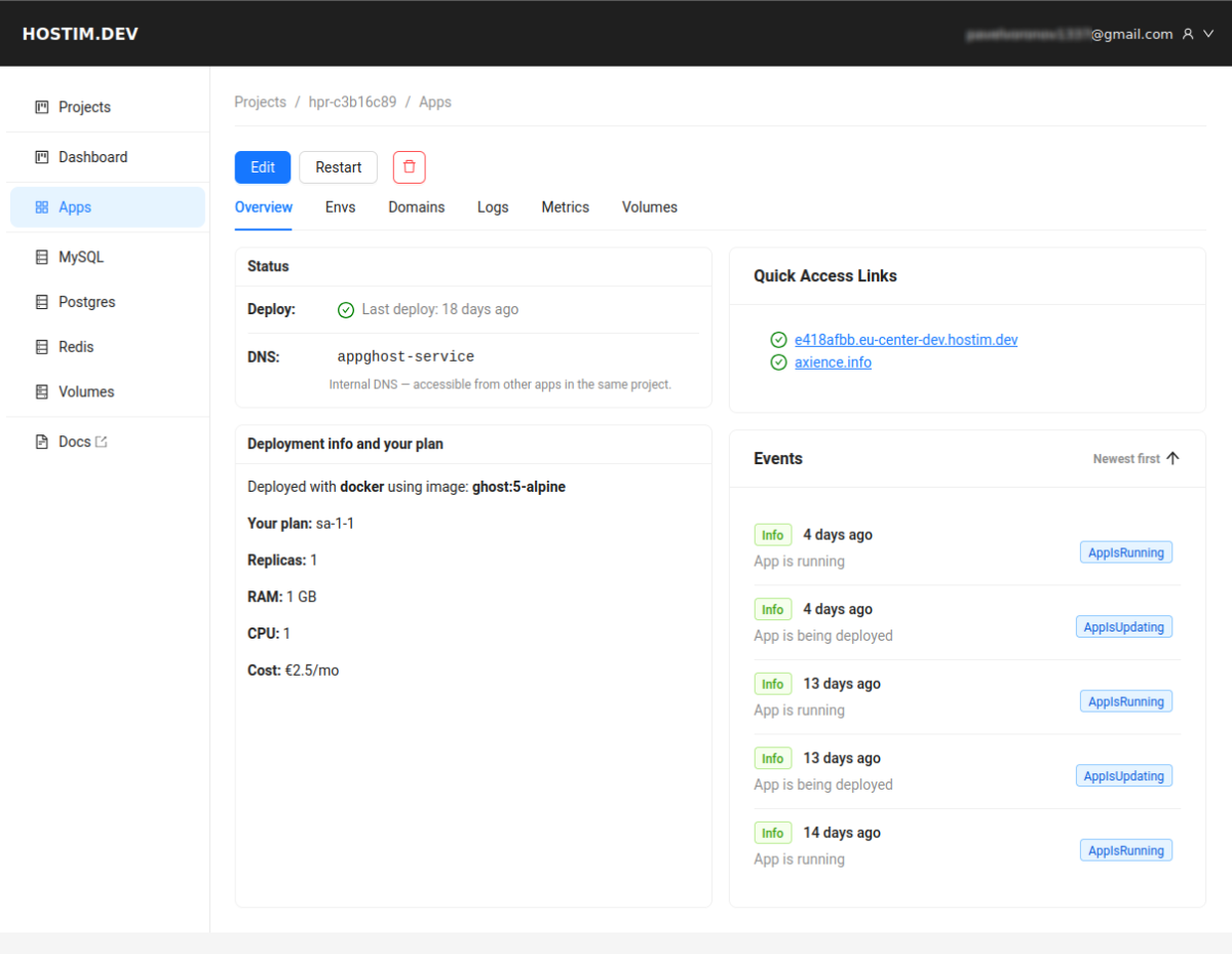 Hostimdev screenshot 2