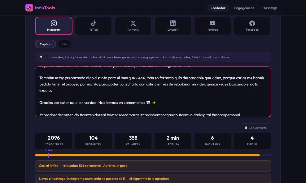 InfluTools screenshot 3