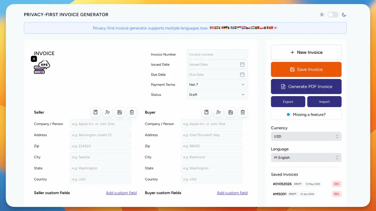 Invoice Generator screenshot 1