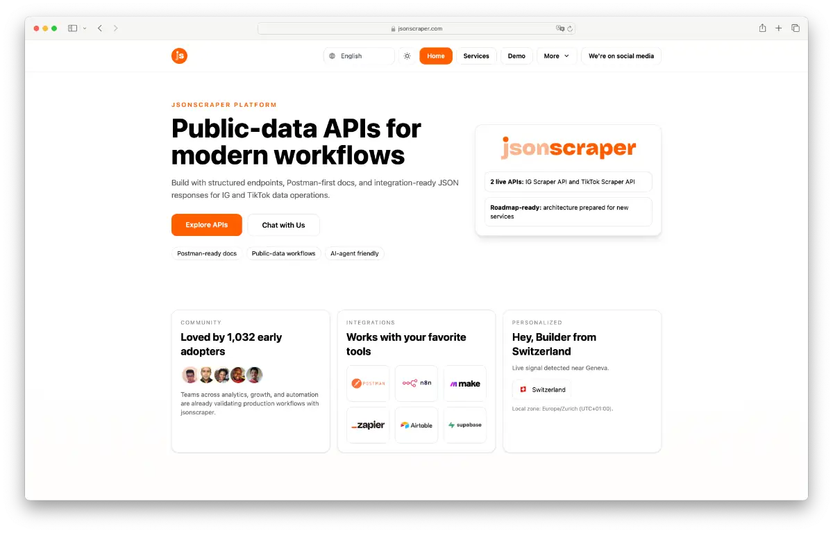 jsonscraper screenshot 1