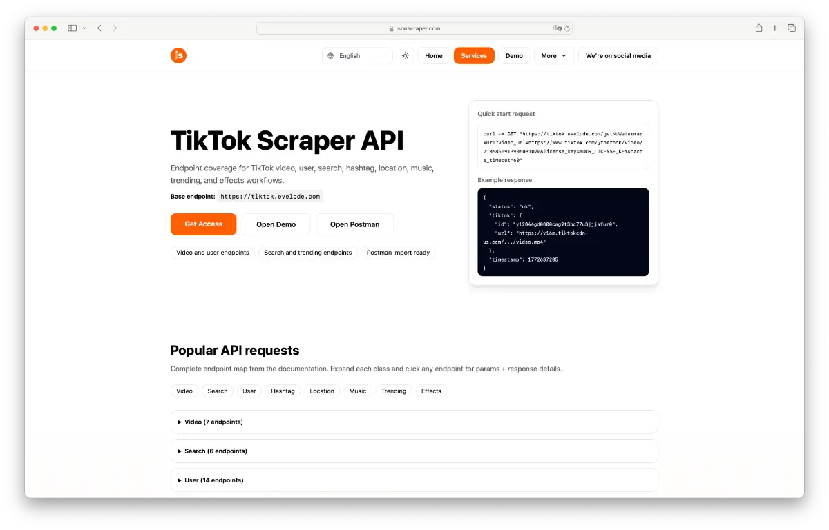 jsonscraper screenshot 2