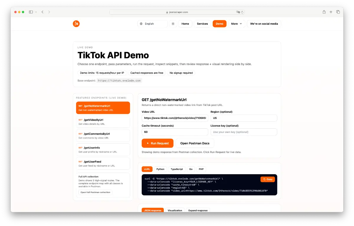 jsonscraper screenshot 3