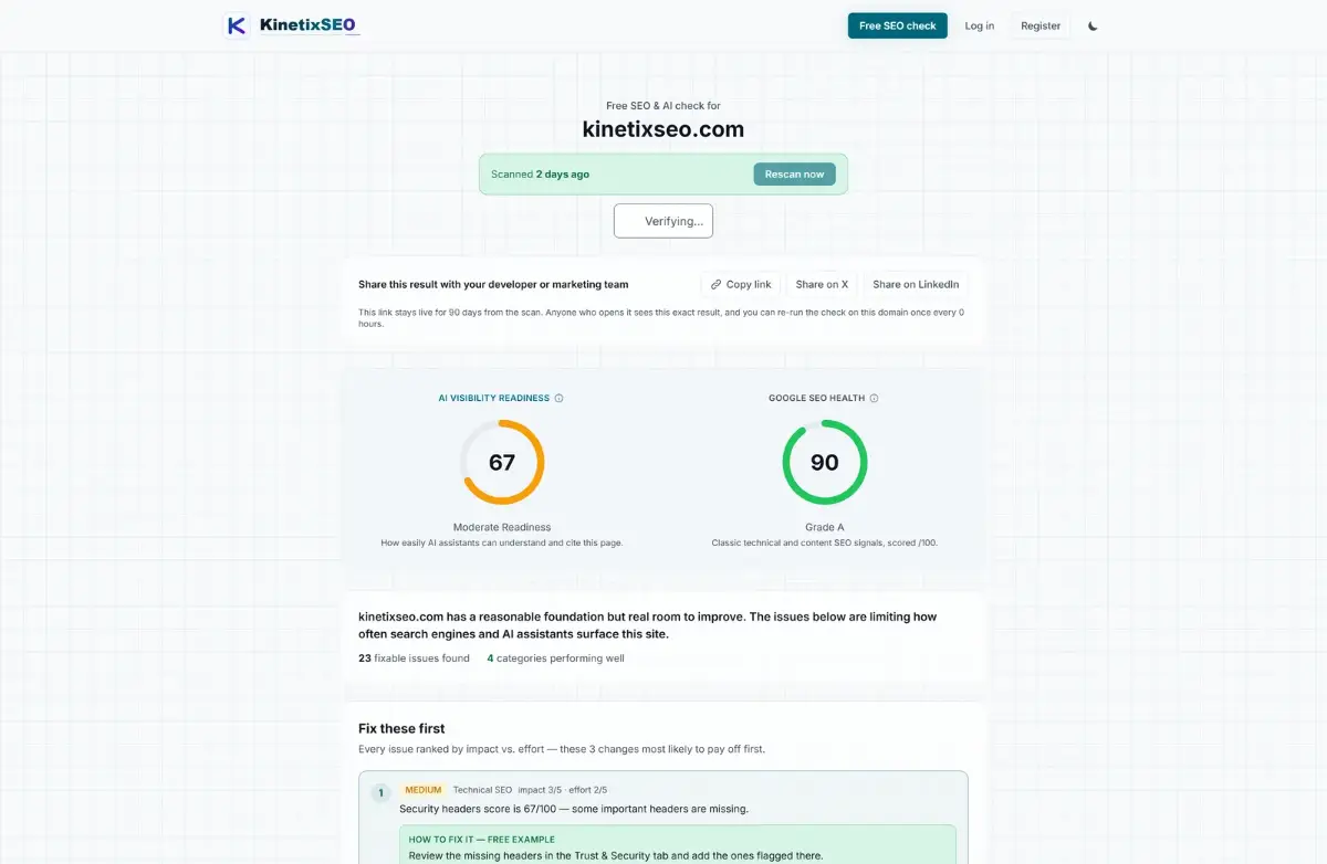 KinetixSEO screenshot 2