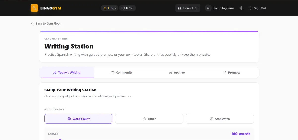 LingoGym screenshot 2